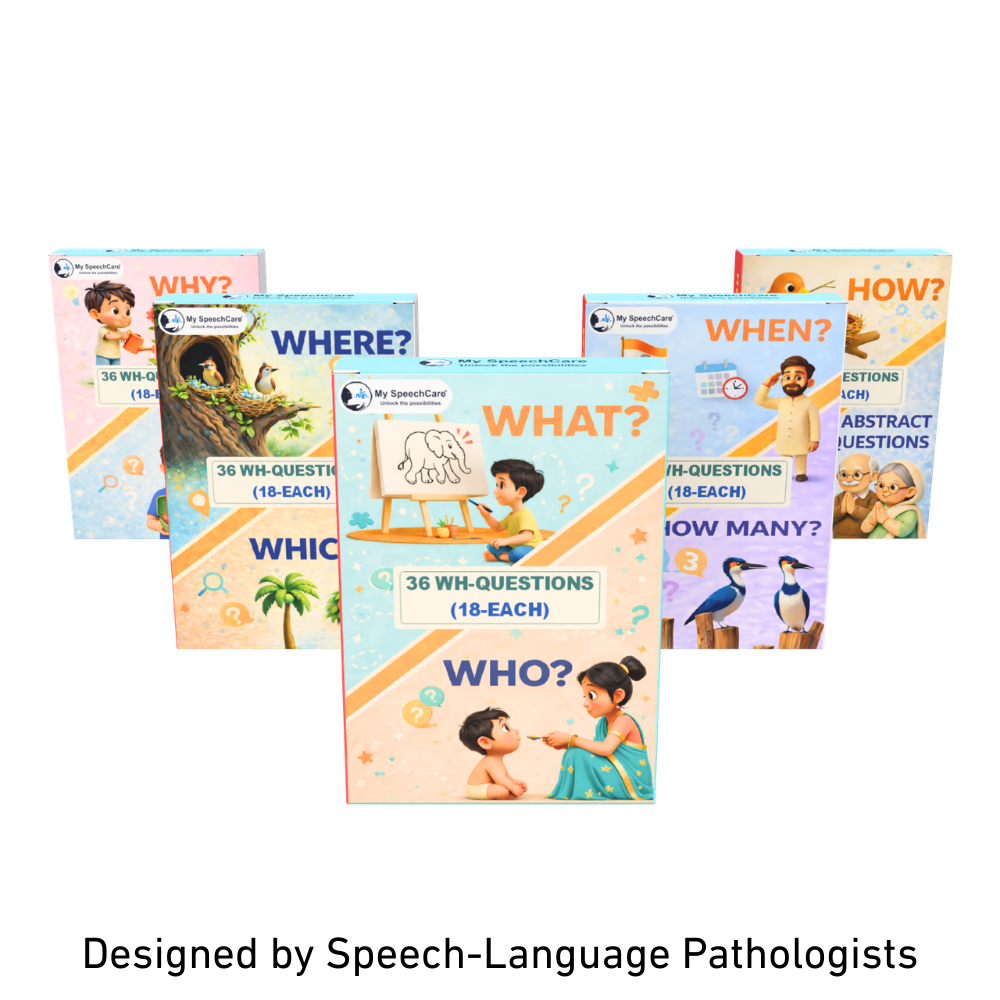 My SpeechCare WH Questions Kit | 10 WH Question Types Learning Cards for Kids | Speech Therapy, Autism, Special Education & Language Development