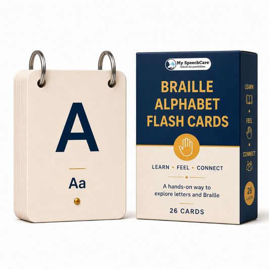 My SpeechCare Braille Alphabet Flip Cards – Embossed Braille Learning Cards for Early Literacy, Finger Tracking & Inclusive Education
