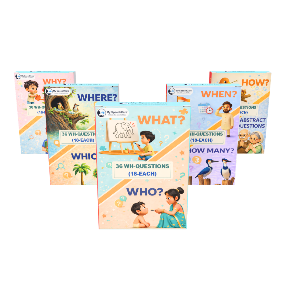 My SpeechCare WH Questions Kit | 10 WH Question Types Learning Cards for Kids | Speech Therapy, Autism, Special Education & Language Development