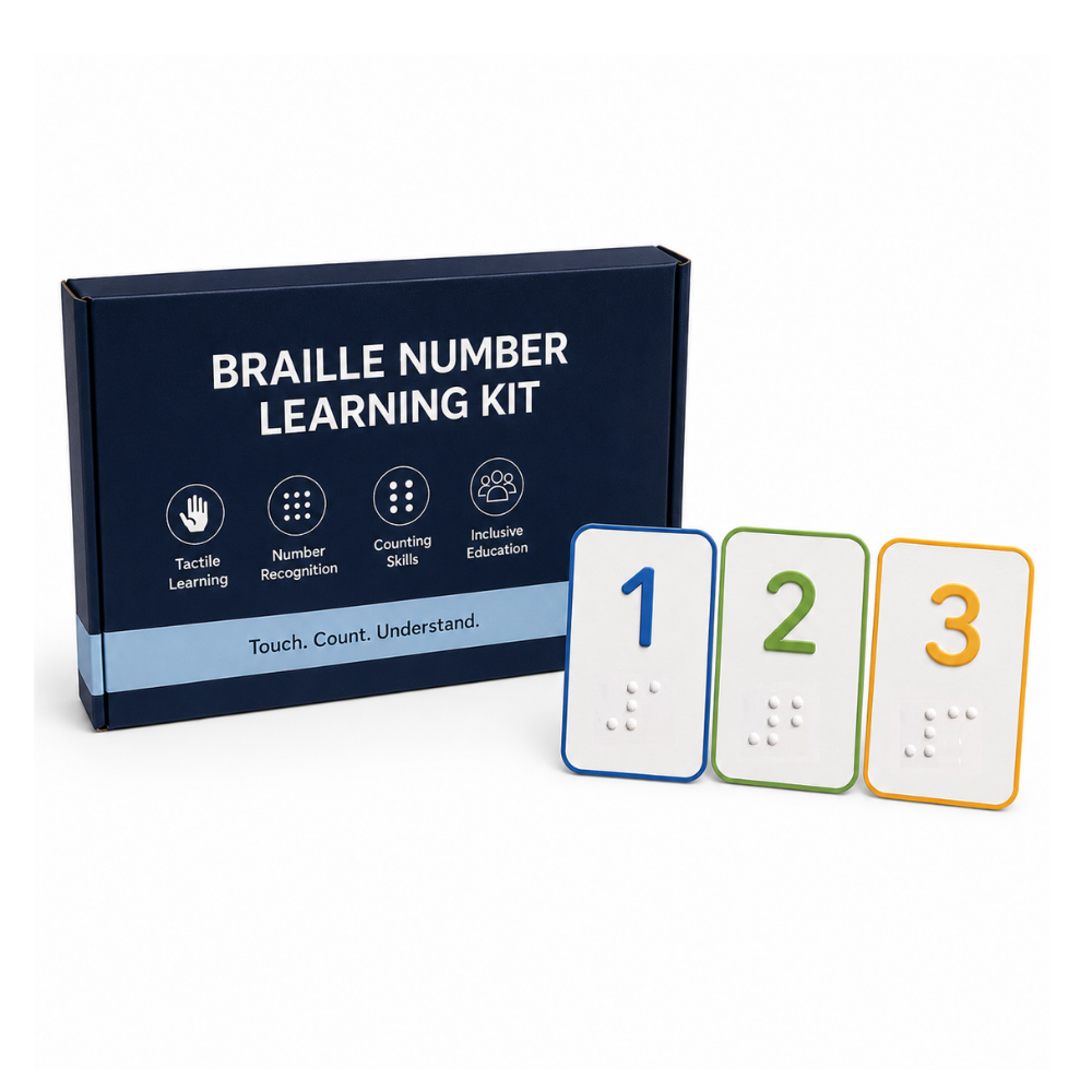 My SpeechCare Braille Number Learning Kit – Embossed Tactile Numeracy & Counting Learning Activity for Children