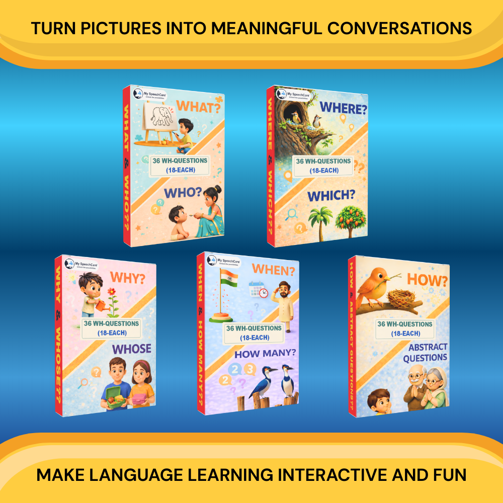My SpeechCare WH Questions Kit | 10 WH Question Types Learning Cards for Kids | Speech Therapy, Autism, Special Education & Language Development