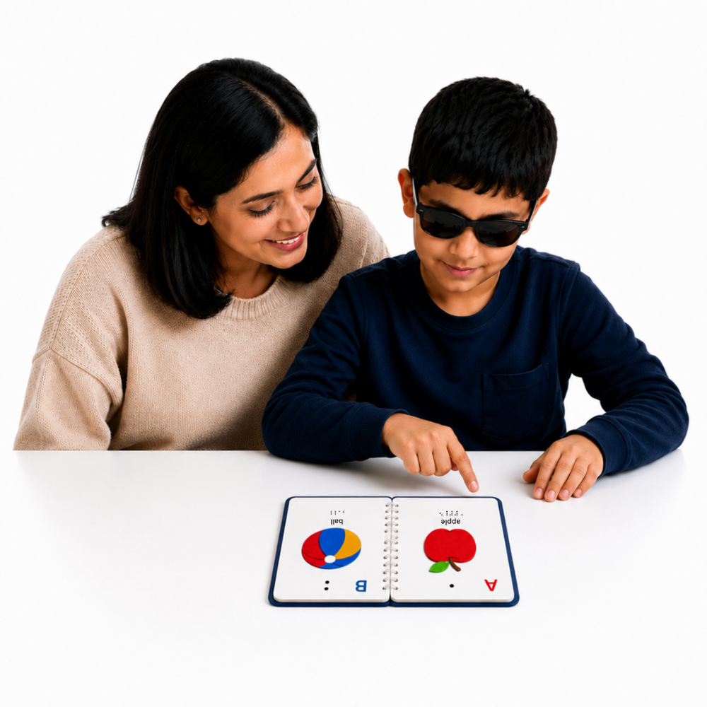 My SpeechCare My First Braille Book – Embossed Tactile Learning Book for Beginner Braille Literacy & Sensory Development