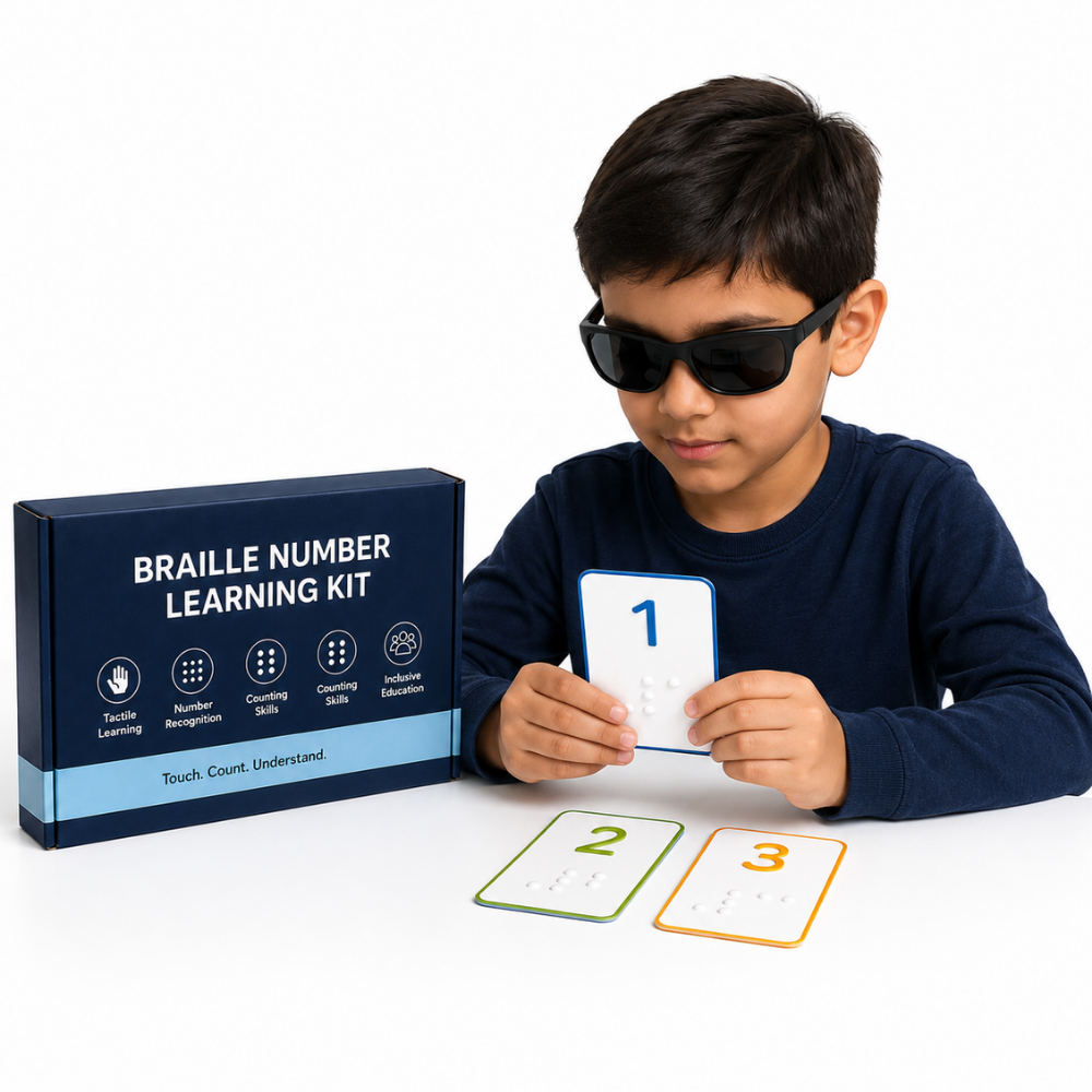 My SpeechCare Braille Number Learning Kit – Embossed Tactile Numeracy & Counting Learning Activity for Children