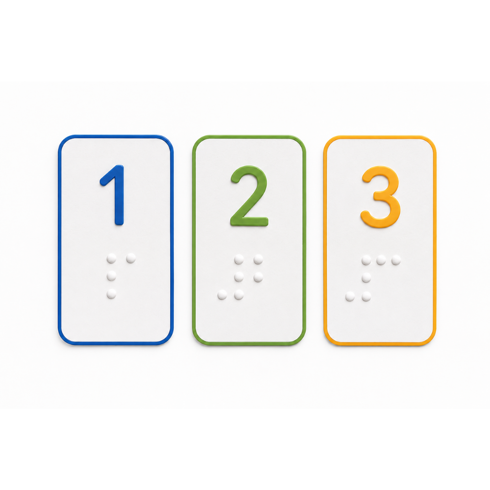 My SpeechCare Braille Number Learning Kit – Embossed Tactile Numeracy & Counting Learning Activity for Children