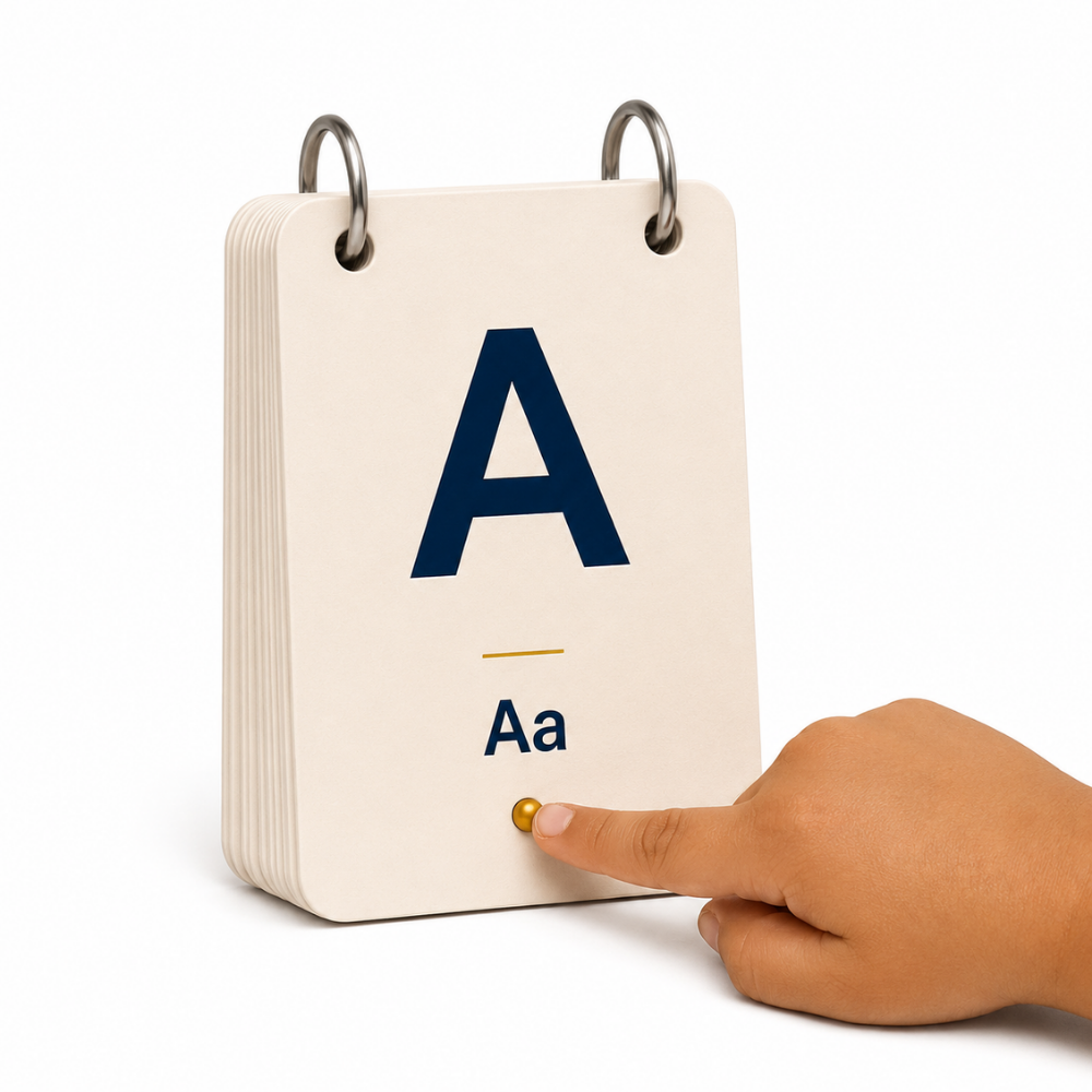 My SpeechCare Braille Alphabet Flip Cards – Embossed Braille Learning Cards for Early Literacy, Finger Tracking & Inclusive Education