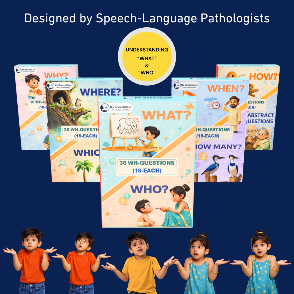 My SpeechCare WH Questions Kit | 10 WH Question Types Learning Cards for Kids | Speech Therapy, Autism, Special Education & Language Development